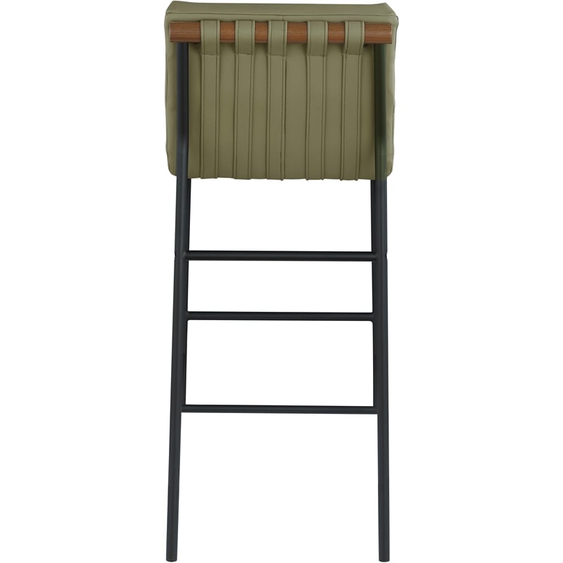 Meridian Furniture Burke Olive Green Vegan Leather Bar Stool