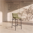 Meridian Furniture Burke Olive Green Vegan Leather Bar Stool