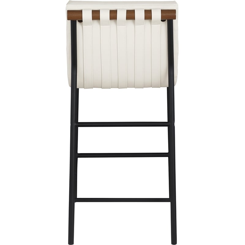 Meridian Furniture Burke Cream Vegan Leather Counter Stool