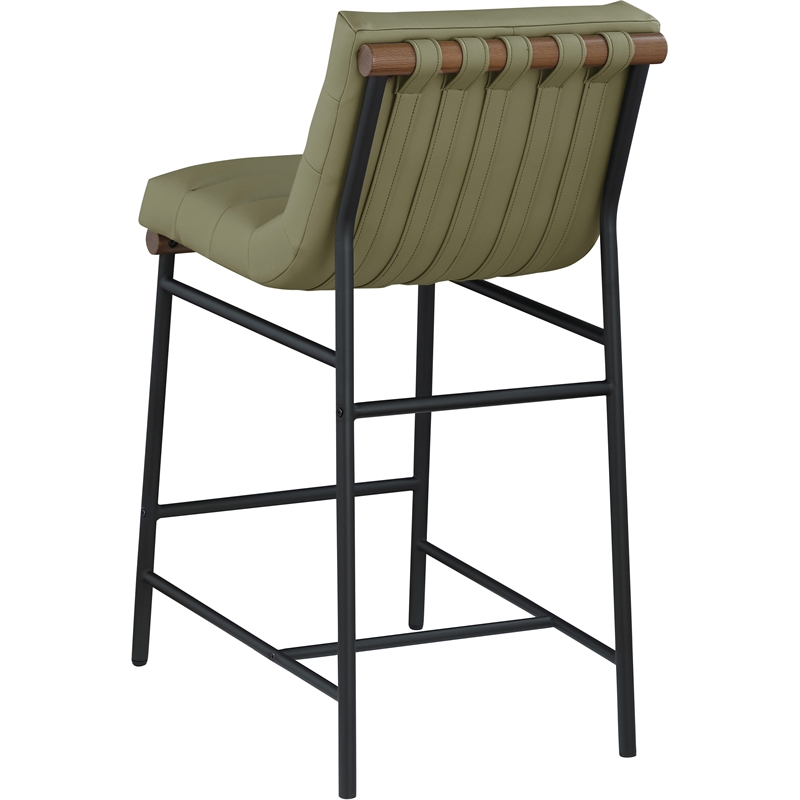 Meridian Furniture Burke Green Vegan Leather Counter Stool