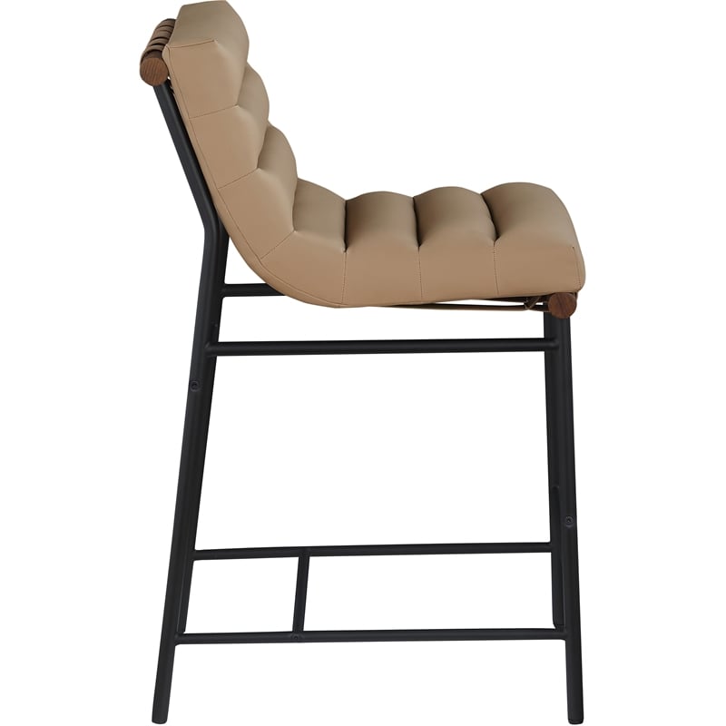 Meridian Furniture Burke Tan Vegan Leather Counter Stool
