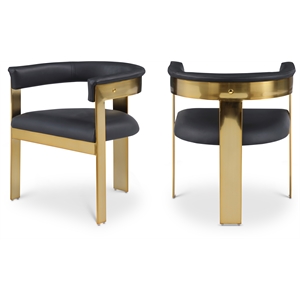 Meridian Furniture Romeo Black Vegan Leather Dining Chair (Set of 2)