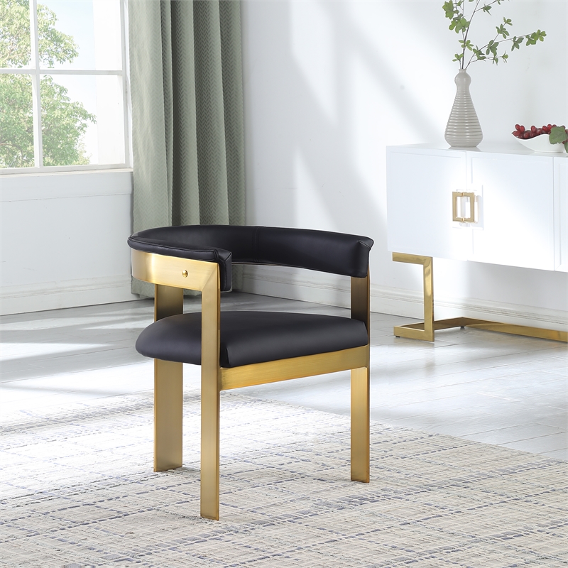 Meridian Furniture Romeo Black Vegan Leather Dining Chair (Set of 2)