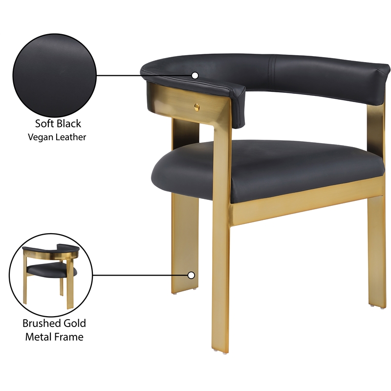 Meridian Furniture Romeo Black Vegan Leather Dining Chair (Set of 2)