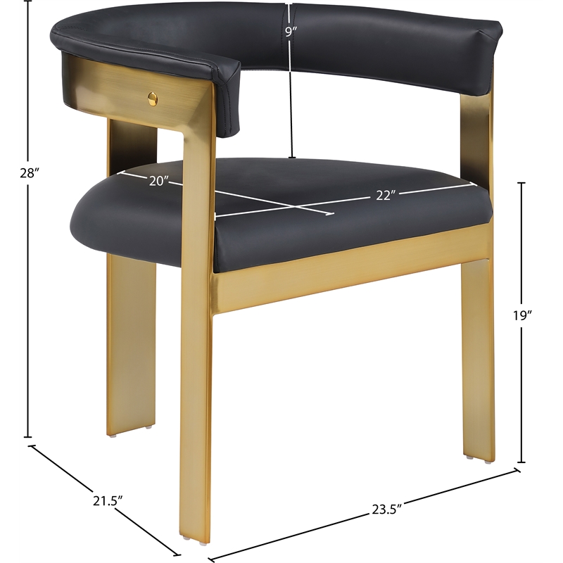 Meridian Furniture Romeo Black Vegan Leather Dining Chair (Set of 2)