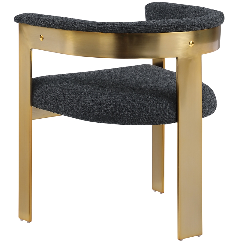 Meridian Furniture Romeo Black Boucle Fabric Dining Chair (Set of 2)