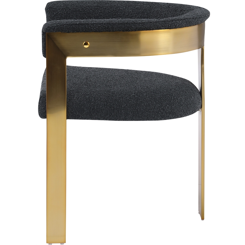 Meridian Furniture Romeo Black Boucle Fabric Dining Chair (Set of 2)