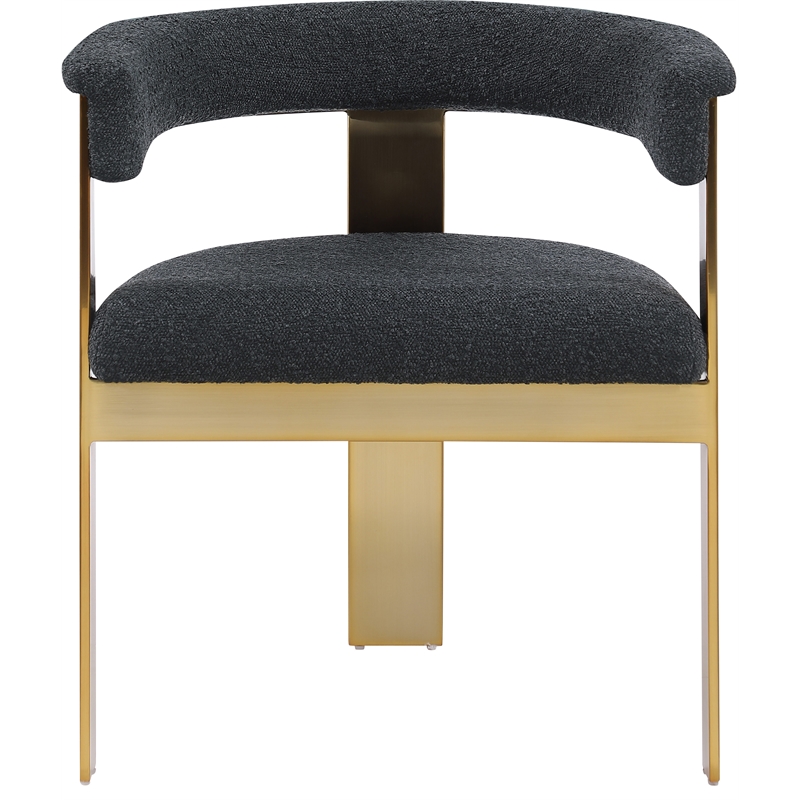 Meridian Furniture Romeo Black Boucle Fabric Dining Chair (Set of 2)