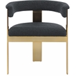 Meridian Furniture Romeo Black Boucle Fabric Dining Chair (Set of 2)
