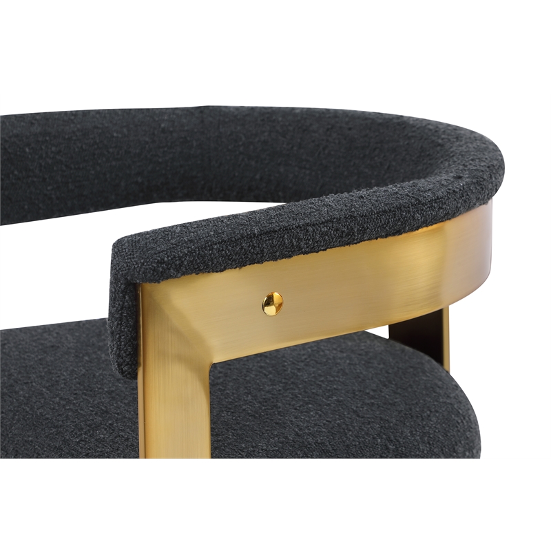 Meridian Furniture Romeo Black Boucle Fabric Dining Chair (Set of 2)