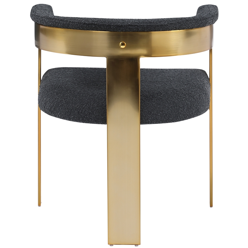 Meridian Furniture Romeo Black Boucle Fabric Dining Chair (Set of 2)