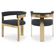 Meridian Furniture Romeo Black Boucle Fabric Dining Chair (Set of 2)