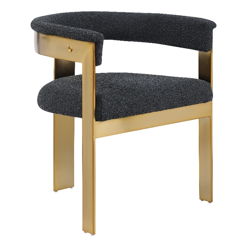 Meridian Furniture Romeo Black Boucle Fabric Dining Chair (Set of 2)