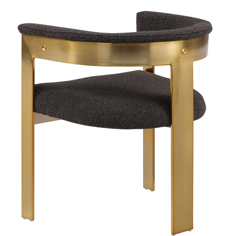 Meridian Furniture Romeo Brown Boucle Fabric Dining Chair (Set of 2)