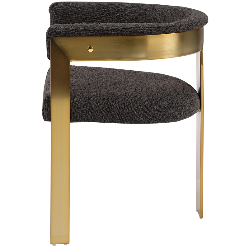 Meridian Furniture Romeo Brown Boucle Fabric Dining Chair (Set of 2)