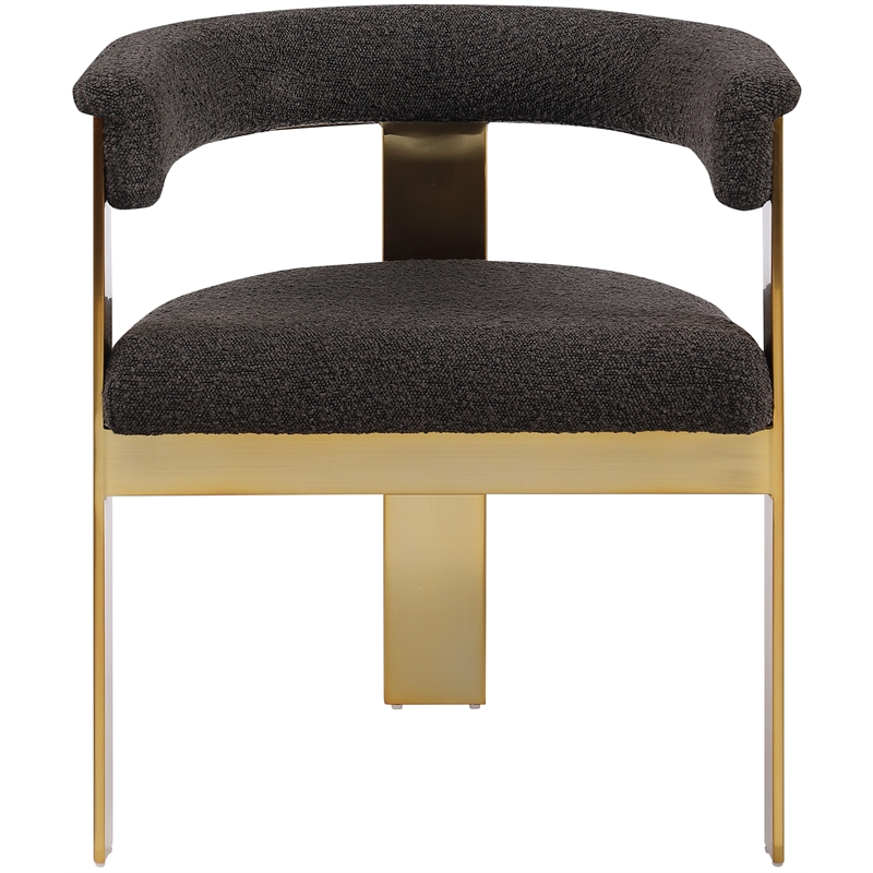 Meridian Furniture Romeo Brown Boucle Fabric Dining Chair (Set of 2)