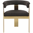 Meridian Furniture Romeo Brown Boucle Fabric Dining Chair (Set of 2)