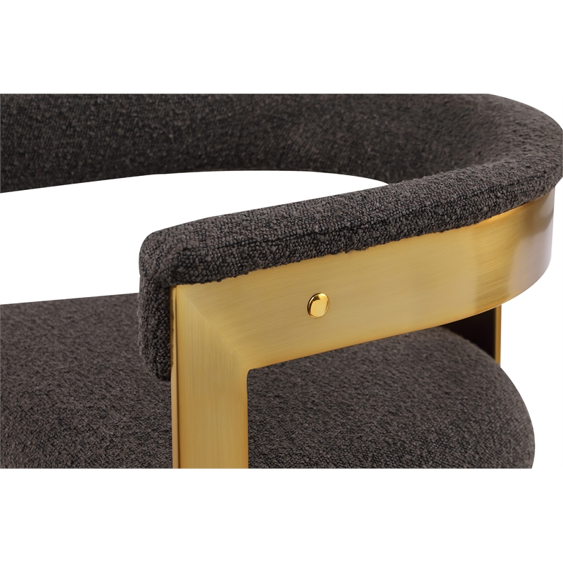 Meridian Furniture Romeo Brown Boucle Fabric Dining Chair (Set of 2)