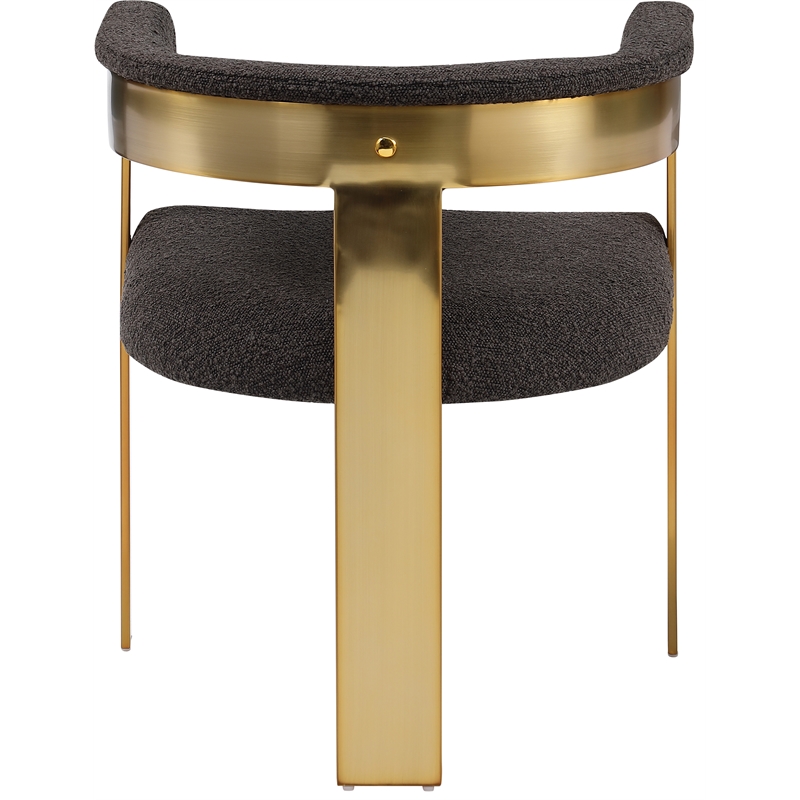 Meridian Furniture Romeo Brown Boucle Fabric Dining Chair (Set of 2)