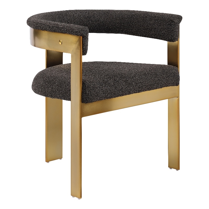 Meridian Furniture Romeo Brown Boucle Fabric Dining Chair (Set of 2)