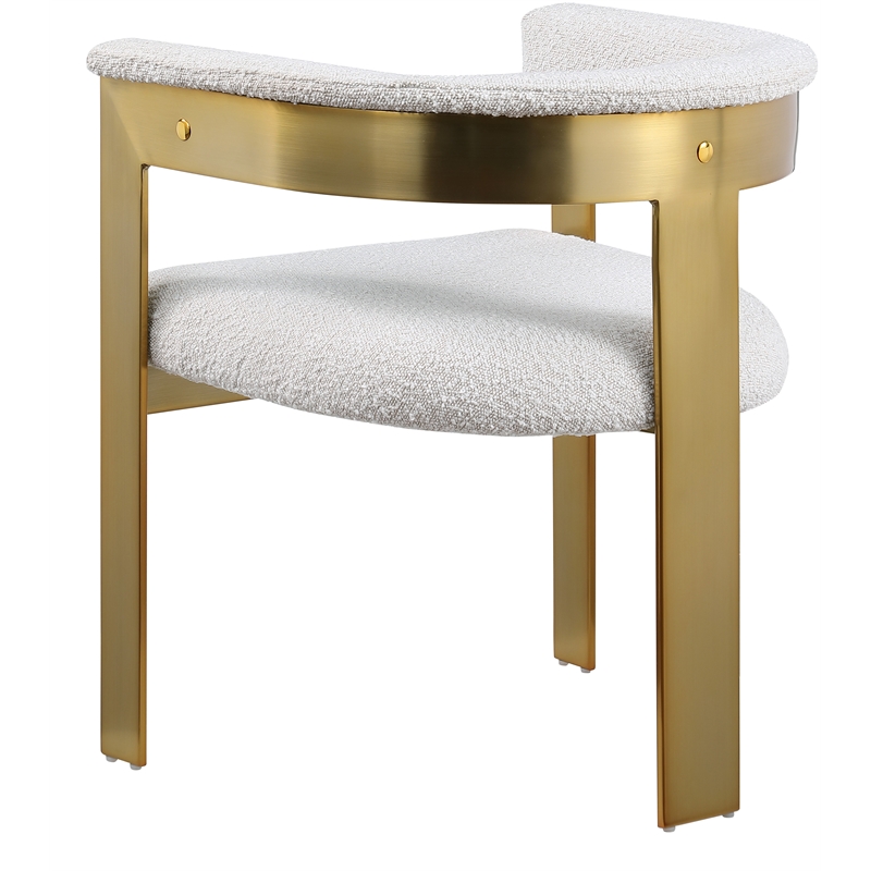 Meridian Furniture Romeo Cream Boucle Fabric Dining Chair (Set of 2)