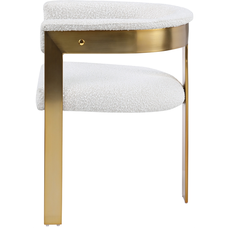 Meridian Furniture Romeo Cream Boucle Fabric Dining Chair (Set of 2)