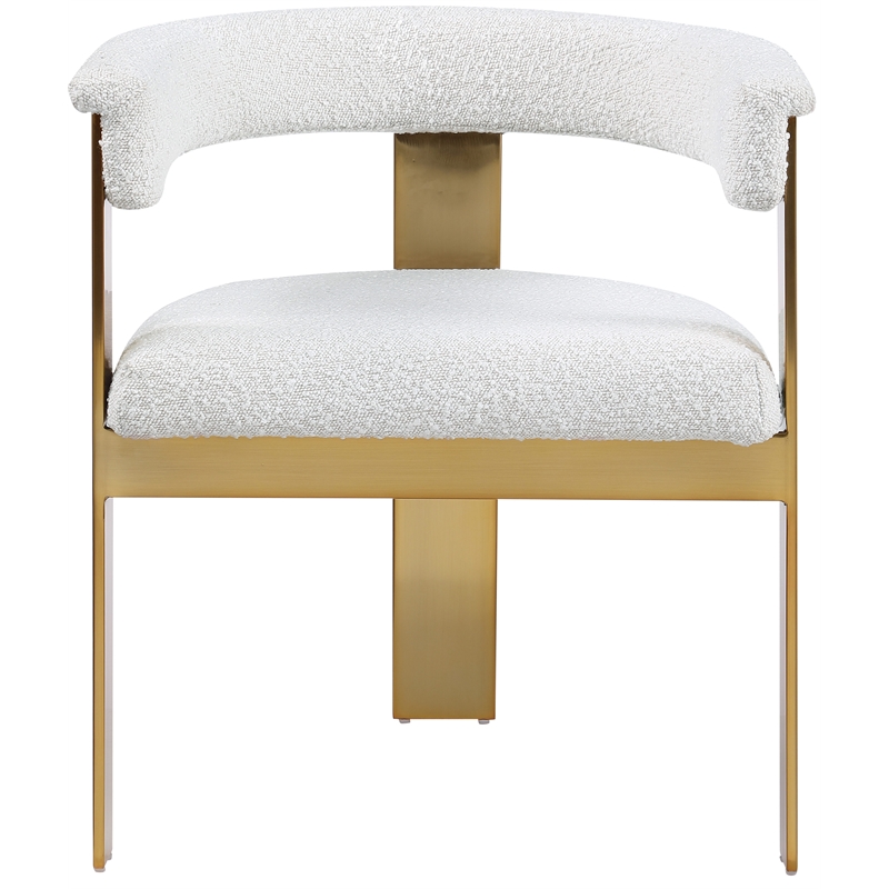 Meridian Furniture Romeo Cream Boucle Fabric Dining Chair (Set of 2)