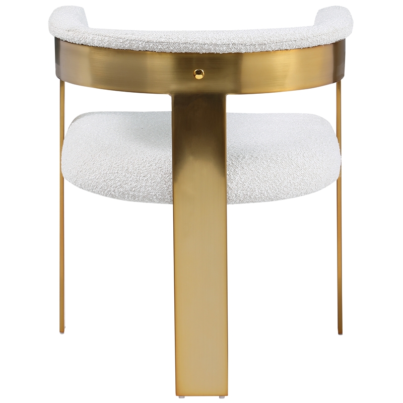 Meridian Furniture Romeo Cream Boucle Fabric Dining Chair (Set of 2)