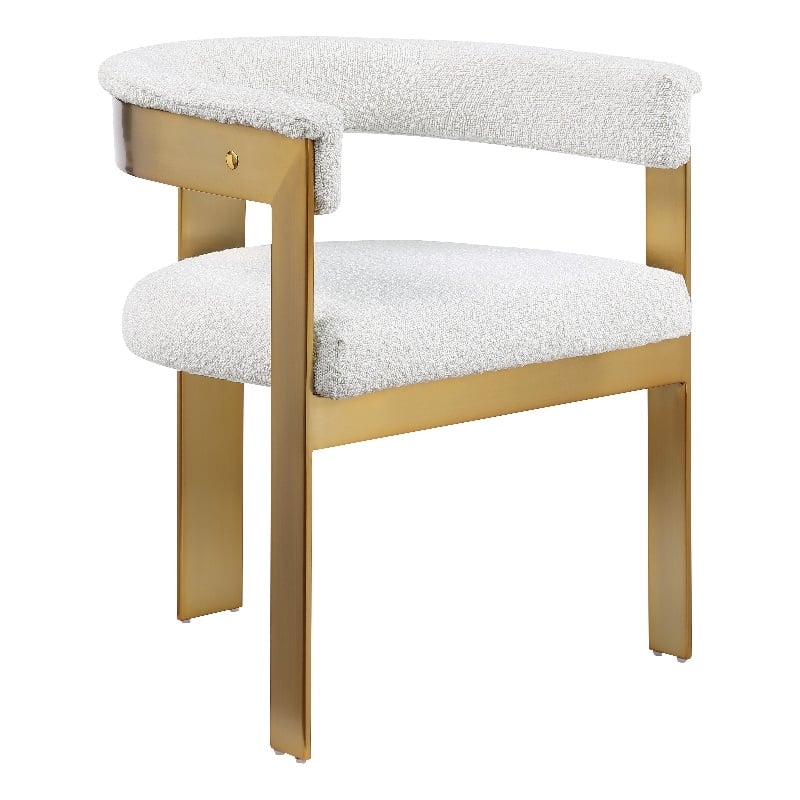 Meridian Furniture Romeo Cream Boucle Fabric Dining Chair (Set of 2)