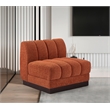 Meridian Furniture Quinn Cognac Chenille Fabric Armless Chair