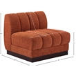 Meridian Furniture Quinn Cognac Chenille Fabric Armless Chair