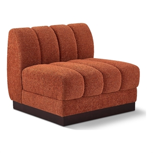 Meridian Furniture Quinn Cognac Chenille Fabric Armless Chair