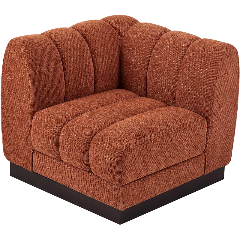 Meridian Furniture Quinn Cognac Chenille Fabric Corner Chair