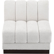 Meridian Furniture Quinn Cream Chenille Fabric Armless Chair