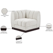 Meridian Furniture Quinn Cream Chenille Fabric Corner Chair
