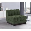 Meridian Furniture Quinn Green Chenille Fabric Armless Chair