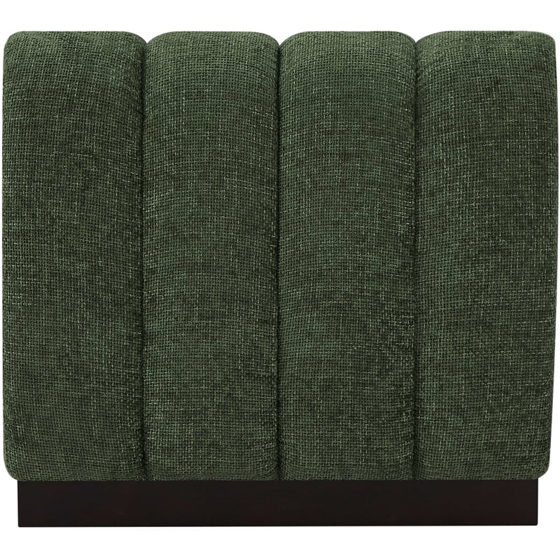 Meridian Furniture Quinn Green Chenille Fabric Armless Chair