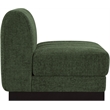 Meridian Furniture Quinn Green Chenille Fabric Armless Chair