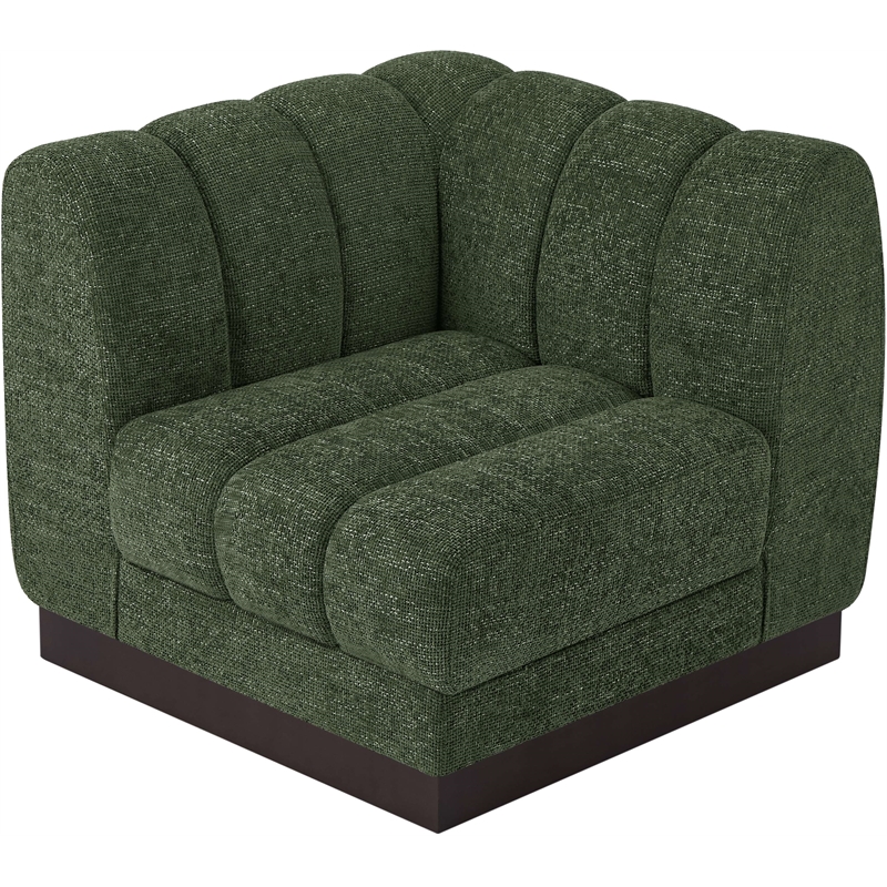 Meridian Furniture Quinn Green Chenille Fabric Corner Chair