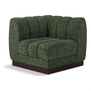 Meridian Furniture Quinn Green Chenille Fabric Corner Chair