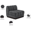 Meridian Furniture Quinn Grey Chenille Fabric Armless Chair
