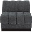 Meridian Furniture Quinn Grey Chenille Fabric Armless Chair