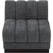 Meridian Furniture Quinn Grey Chenille Fabric Armless Chair