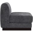 Meridian Furniture Quinn Grey Chenille Fabric Armless Chair