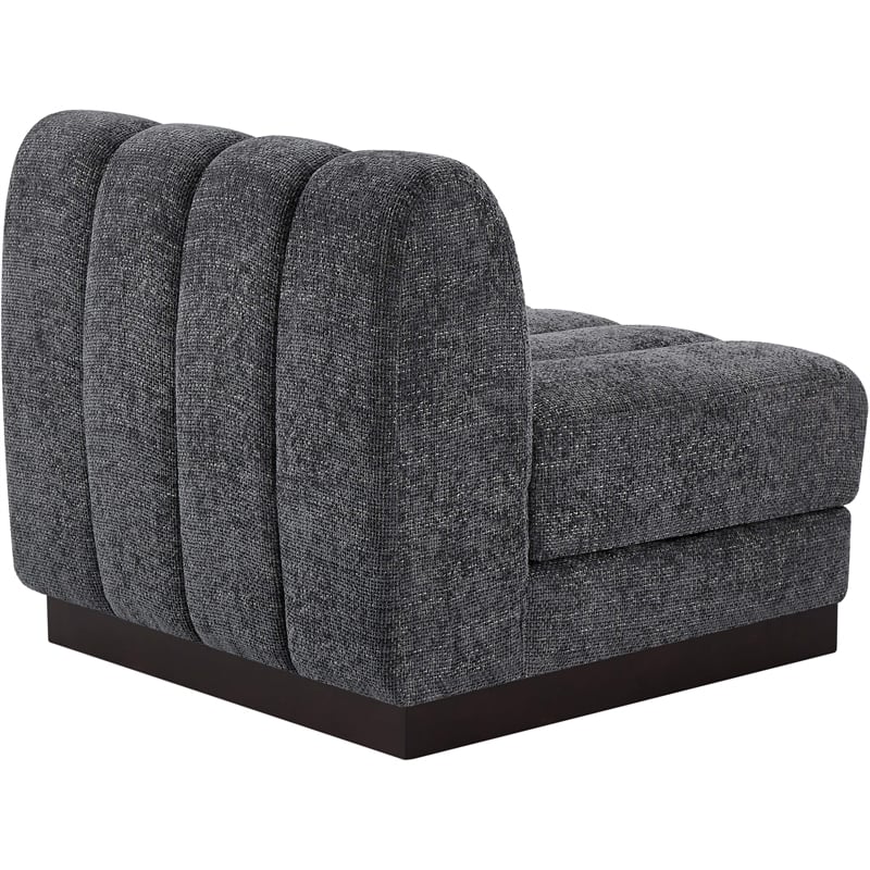 Meridian Furniture Quinn Grey Chenille Fabric Armless Chair