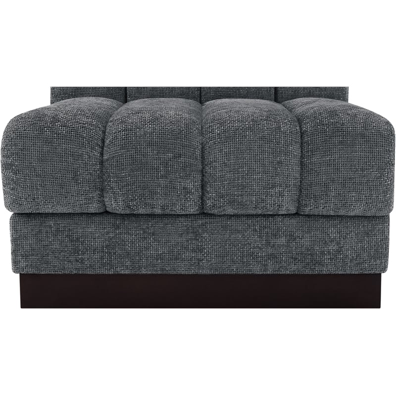 Meridian Furniture Quinn Grey Chenille Fabric Armless Chair