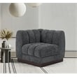 Meridian Furniture Quinn Grey Chenille Fabric Corner Chair