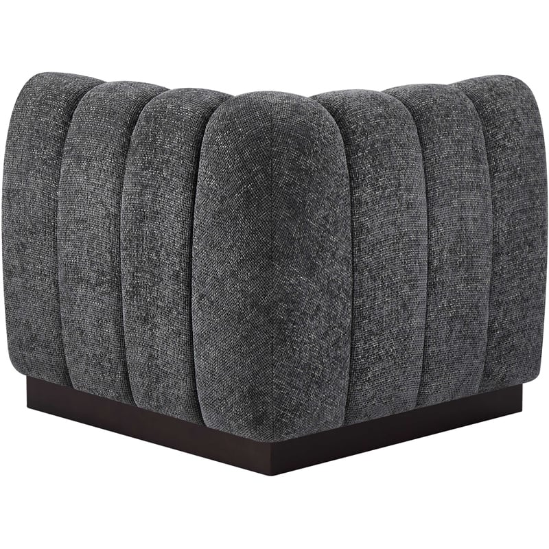 Meridian Furniture Quinn Grey Chenille Fabric Corner Chair
