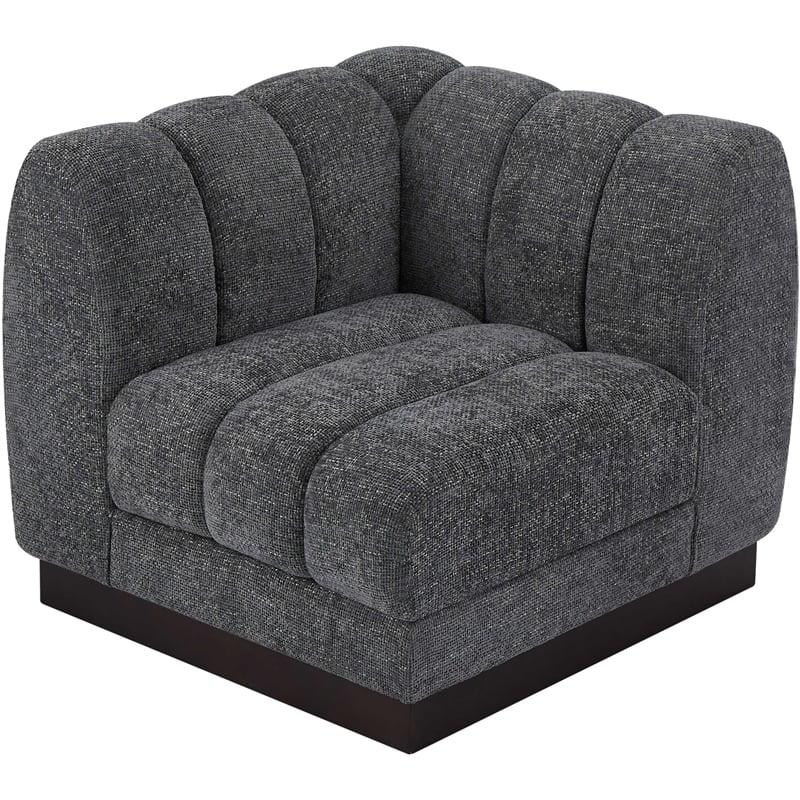 Meridian Furniture Quinn Grey Chenille Fabric Corner Chair