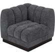 Meridian Furniture Quinn Grey Chenille Fabric Corner Chair